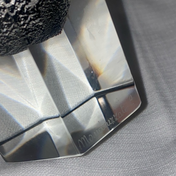 Signed Murano Italy ALESSANDRO MANDRUZZATO hexagon Silver Black Sommerso perfect - Picture 8 of 8